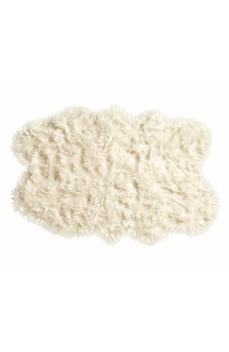 LUXE Gordon Faux Fur Throw - Off White, Main, color, Off White