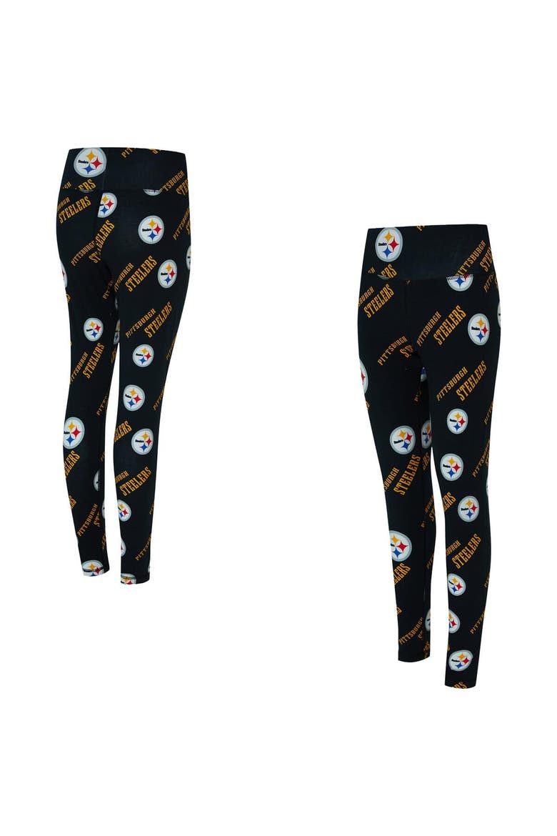 Women's Concepts Sport Black Pittsburgh Steelers Mosaic Allover Print Leggings, Main, color, Black
