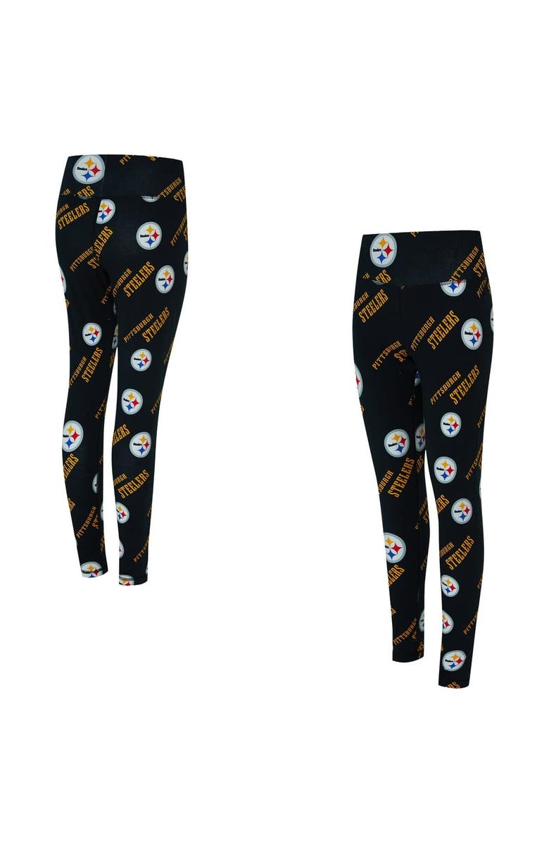 CONCEPTS SPORT Women's Concepts Sport Black Pittsburgh Steelers Mosaic Allover Print Leggings, Main, color, Black