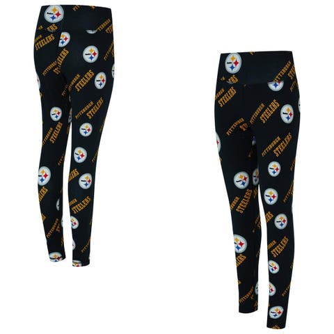 Women's Concepts Sport Black Pittsburgh Steelers Mosaic Allover Print Leggings
