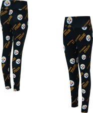 CONCEPTS SPORT Women's Concepts Sport Black Pittsburgh Steelers Mosaic Allover Print Leggings