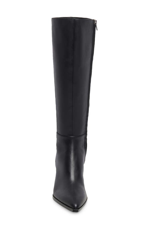 Dolce Vita Auggie Pointed Toe Knee High Boot In Black Leather