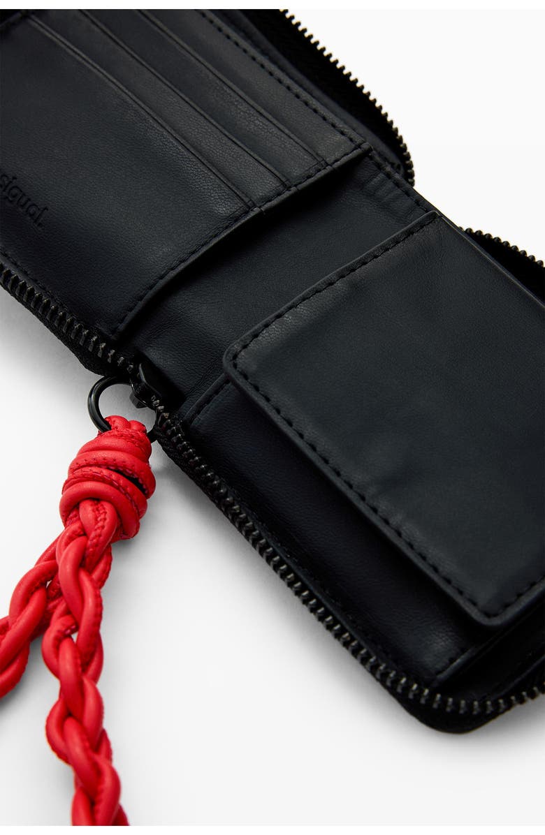 Desigual Faux Leather Wallet, Alternate, color, Black