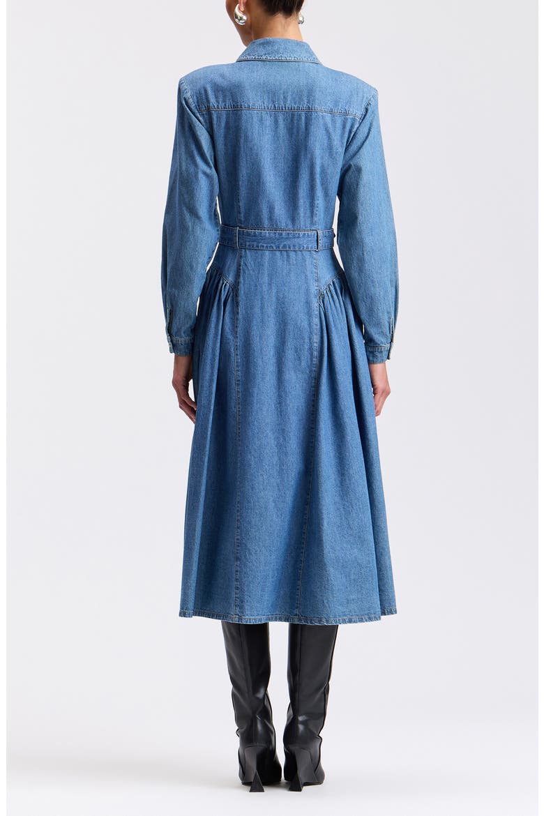 Long Sleeve Denim Midi Shirtdress, Alternate, color, SUNFADE WASH