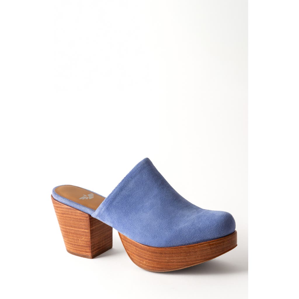 Fortress Ava Clog Mule In Cornflower Suede