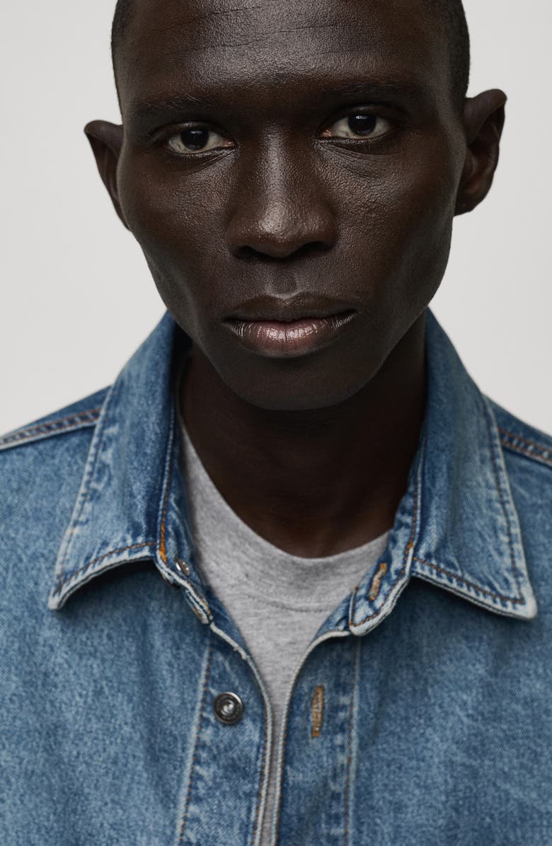 MANGO Regular Fit Denim Overshirt, Alternate, color,