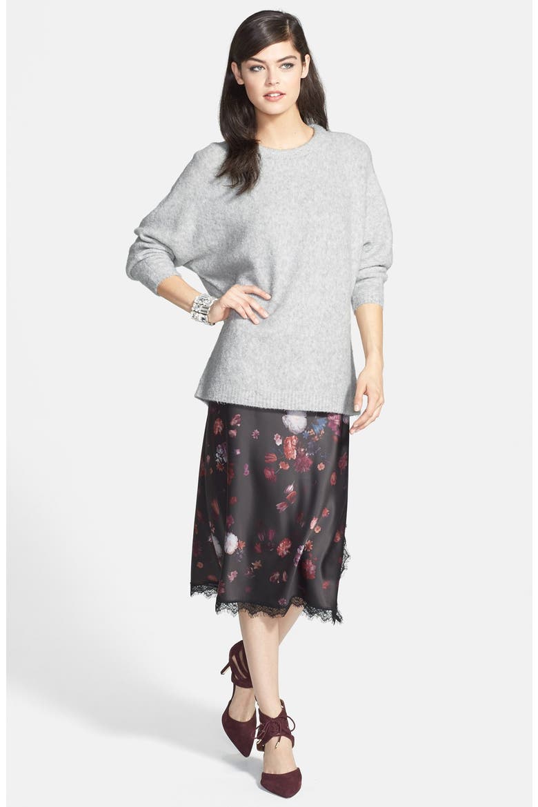 Dolman Sleeve Brushed Sweater, Alternate, color, HEATHER GREY