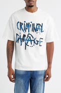 CRIMINAL DAMAGE Spray Logo Cotton T-Shirt