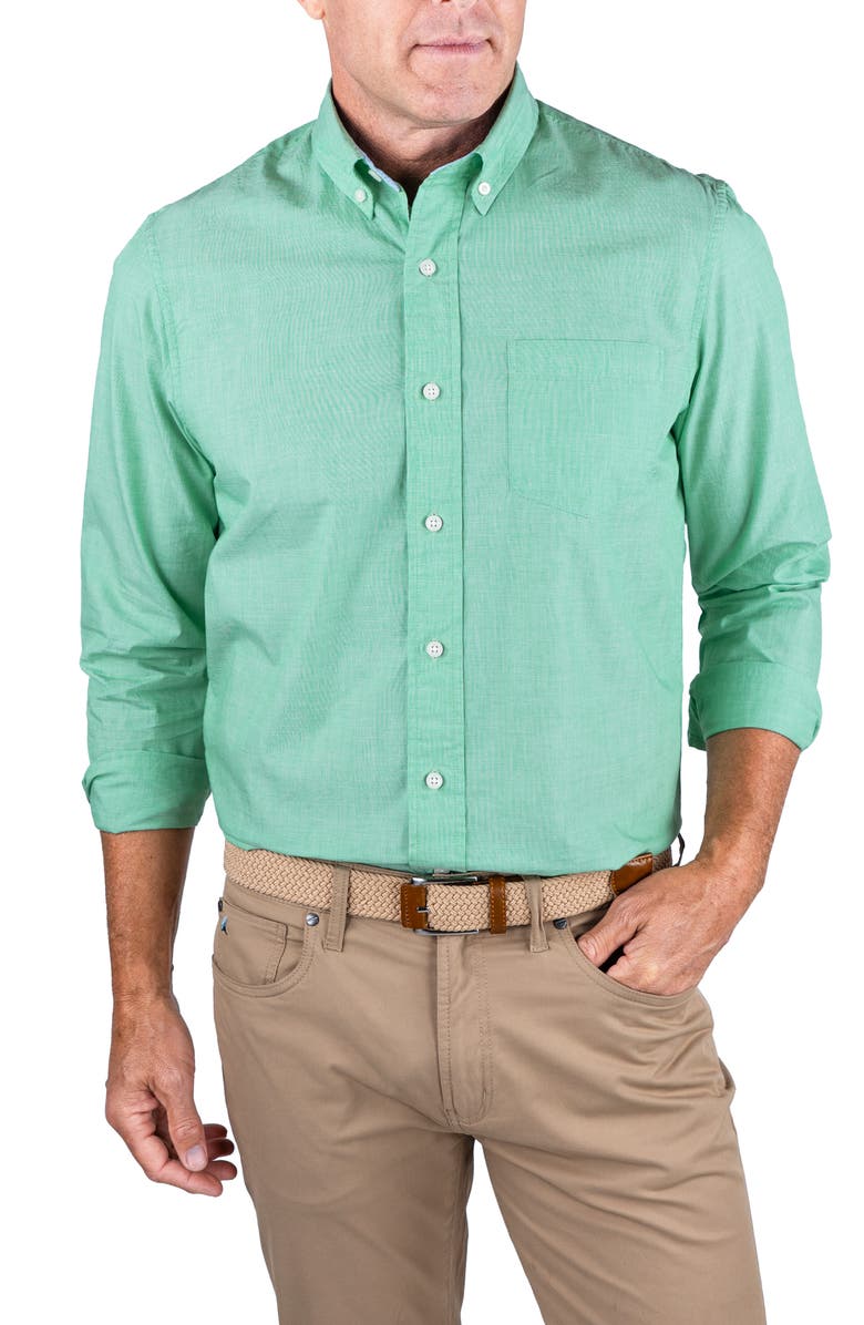 Tailor Vintage End to End Long Sleeve Button-Up Shirt, Main, color, Leprechaun