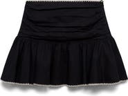 MANGO TEEN Embroidered Ruffle Cotton Miniskirt