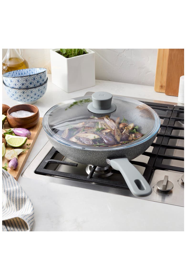 Parma Plus 11-Inch Nonstick Wok with Lid, Alternate, color, GREY