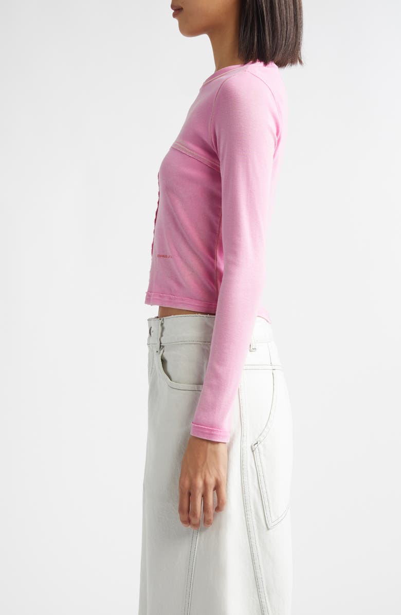 Eckhaus Latta Lapped Long Sleeve Baby T-Shirt, Alternate, color, Bubblegum