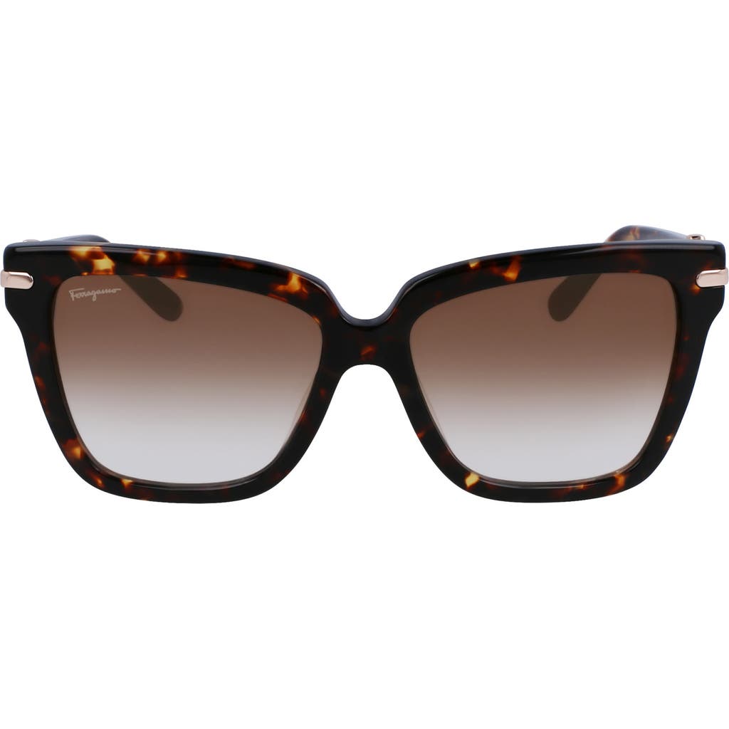 Ferragamo 57mm Polarized Rectangular Sunglasses In Brown