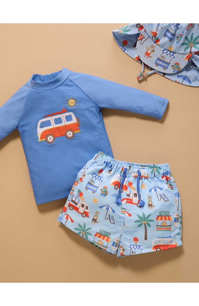 Purebaby Board Short & Rashie Swim Set, Alternate, color, Cancun Print