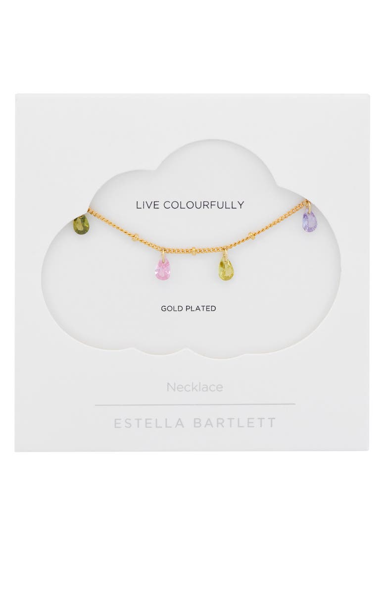 Estella Bartlett Cubic Zirconia Station Necklace, Alternate, color, Gold