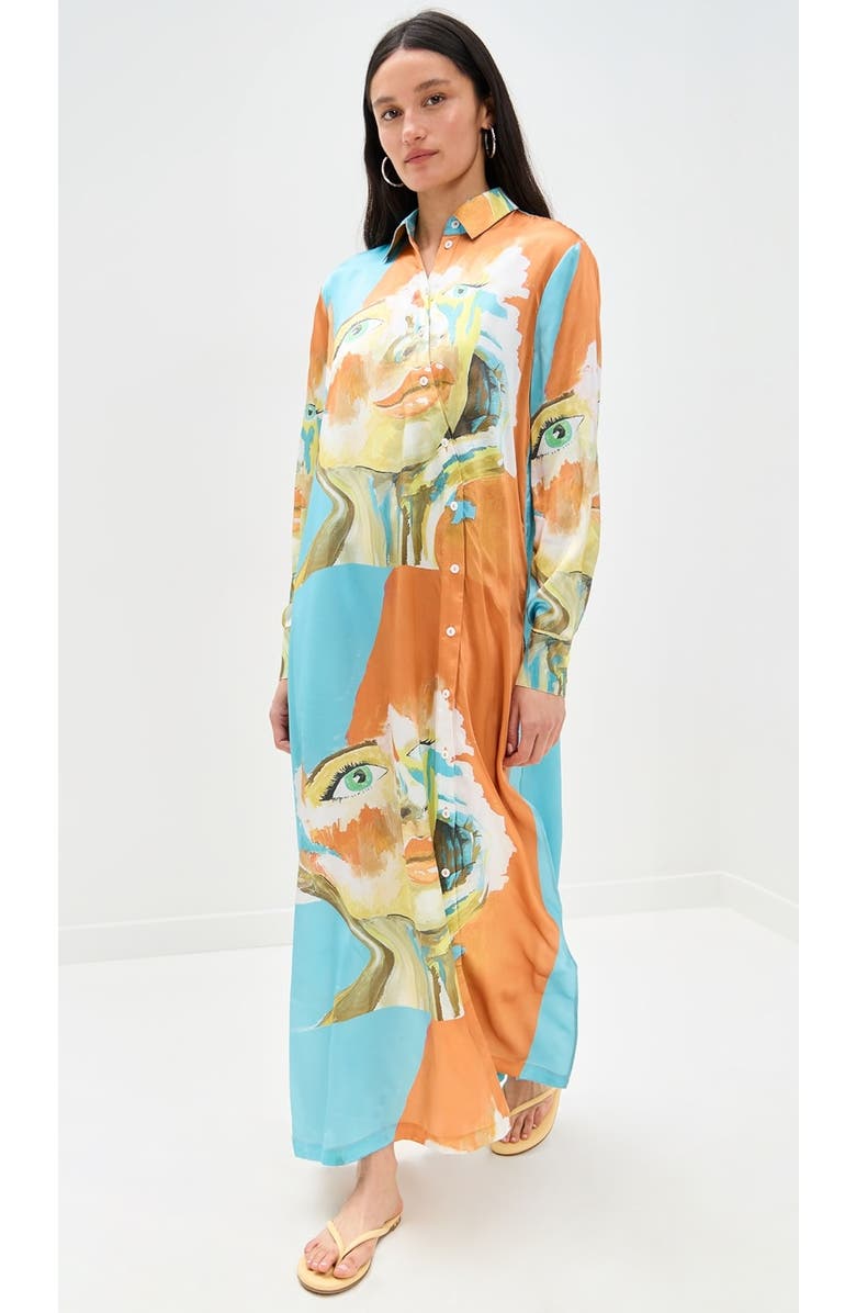 Dur Doux Kesi Maxi Shirt Dress, Main, color, Multicolored