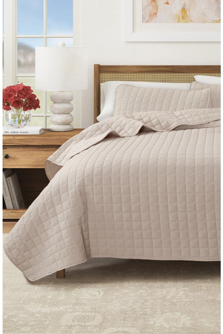 Seersucker Quilt Set, Alternate, color, BONE