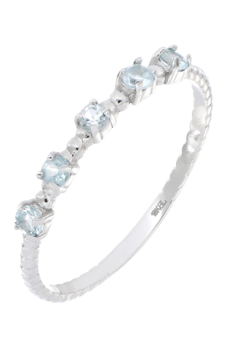 Bony Levy 18K White Gold 5 Aquamarine Stack Ring, Main, color,