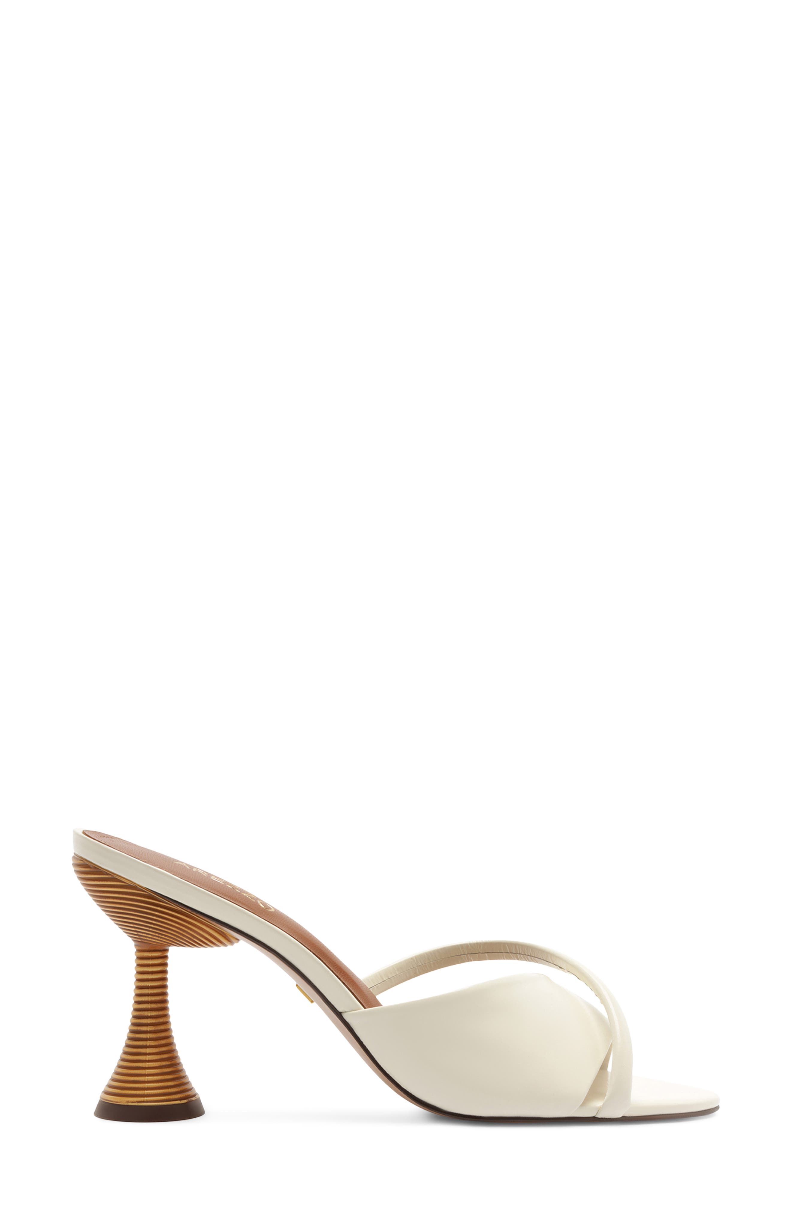 Arezzo Luca High Pointed Toe Slide Sandal, Alternate, color, Crema White