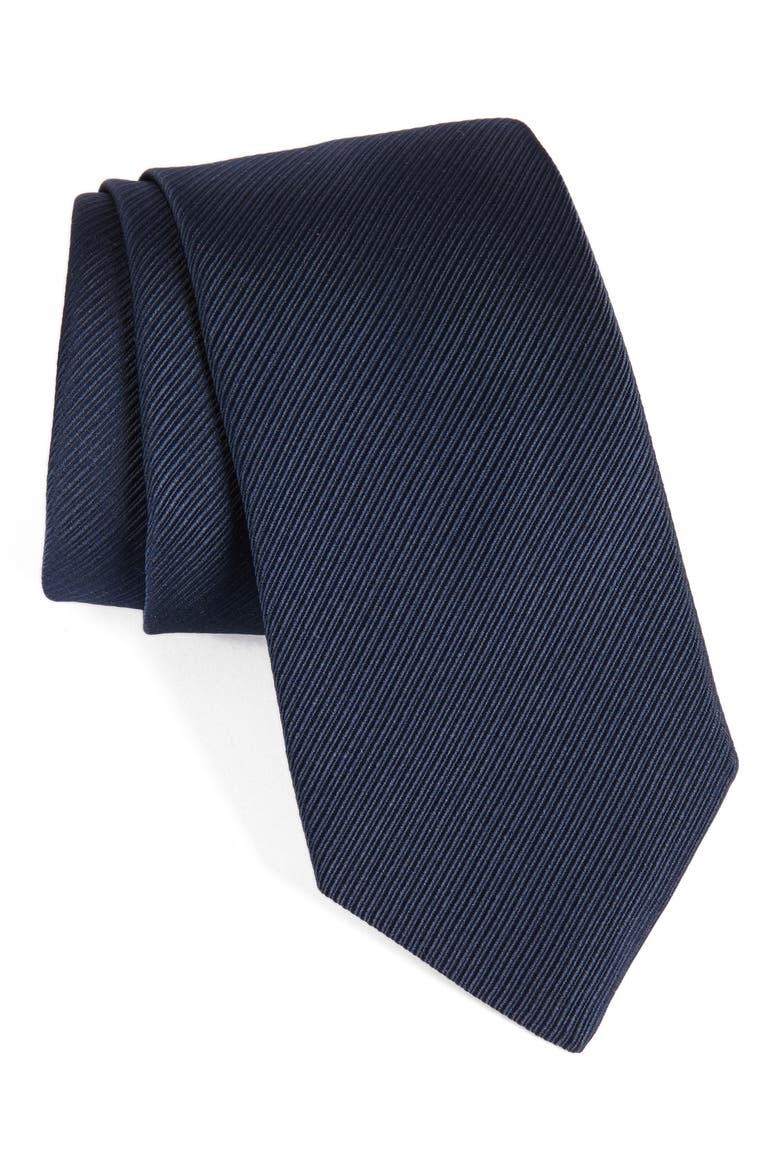 Stripe Silk Tie, Main, color, MIDNIGHT