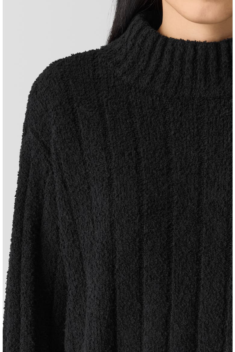 Mock Neck Ribbed Sweater, Alternate, color, BLACK