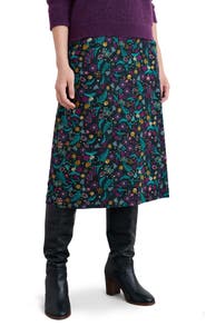 Seasalt Cornwall Forest View Floral Organic Cotton Corduroy A-Line Skirt