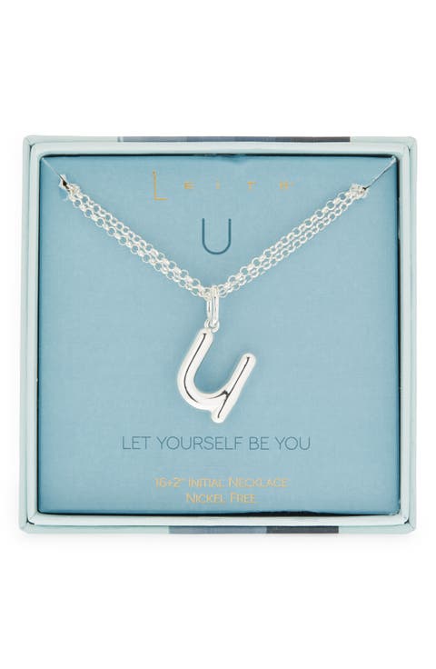 Lowercase Initial Bubble Pendant Necklace