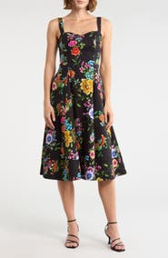 Avec Les Filles Fit and Flare Sweetheart Dress
