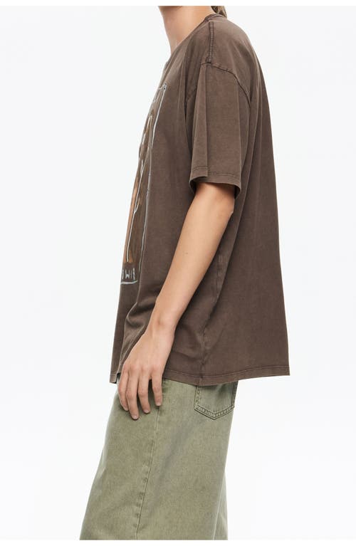 Bimba Y Lola Floral Logo Maxi T-shirt In Brown