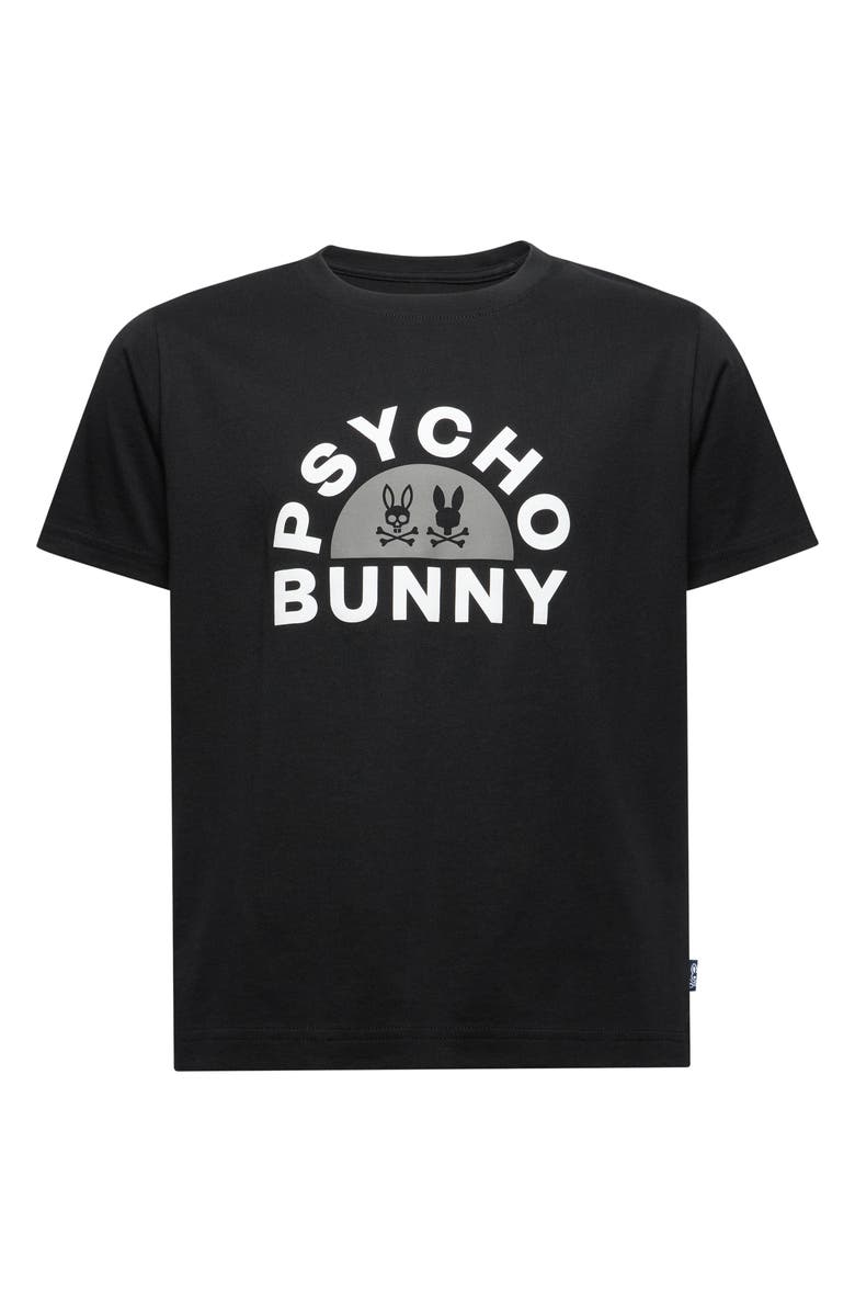 Psycho Bunny Kids' Goldie Cotton Graphic T-Shirt, Main, color, Black