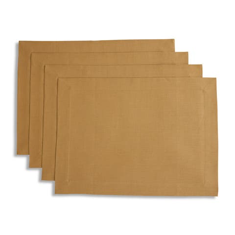 Linen Placemats Set of 4, 14 x 19 Inch for Dining Table, Holiday and Everyday Table Decor - Fete