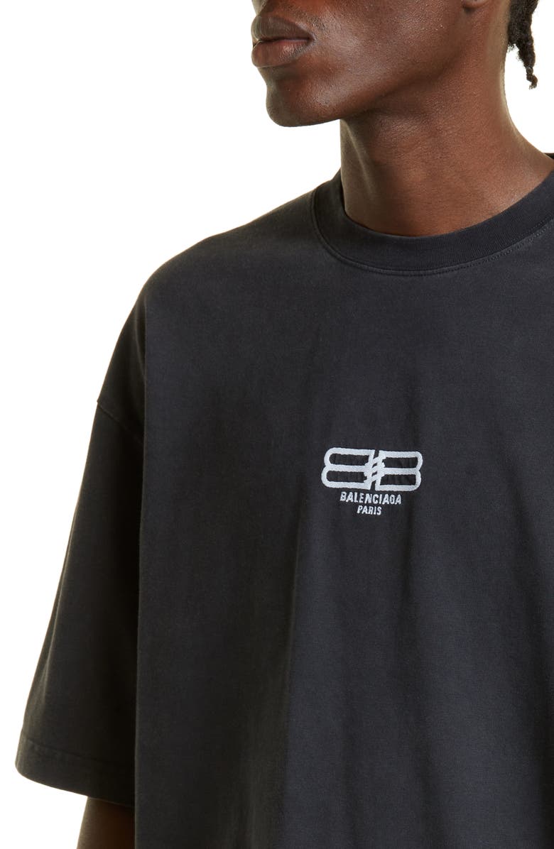 Balenciaga Men's License Logo Cotton T-Shirt, Alternate, color, 