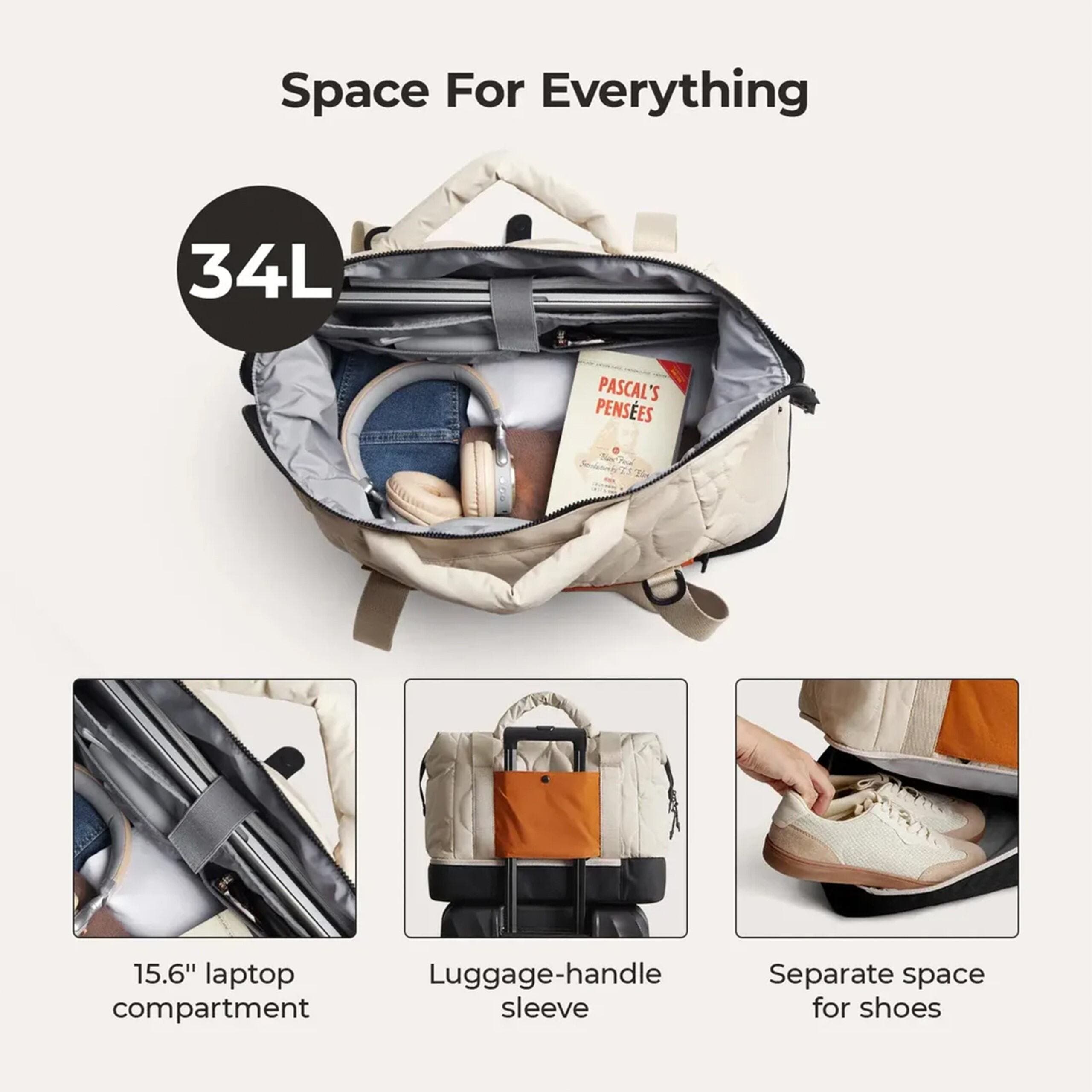Bagsmart Paz 34L Laptop Duffle with Shoe Compartment, Alternate, color, Tangerine