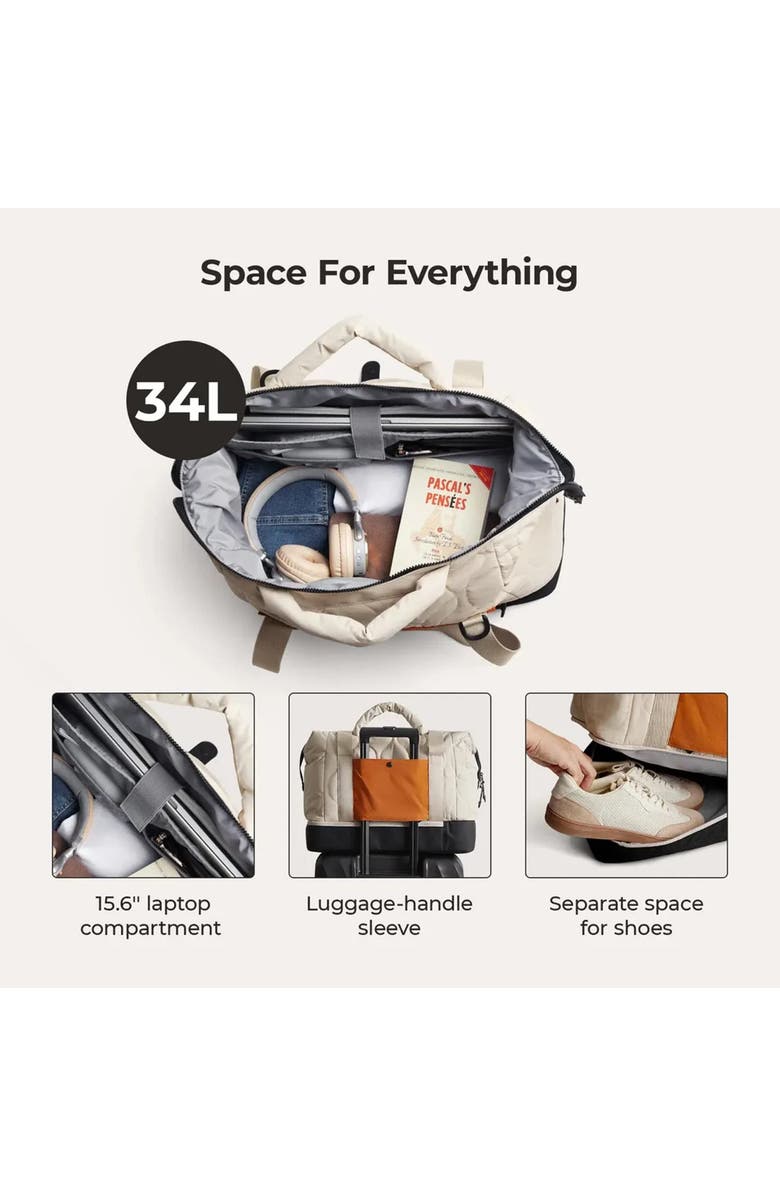 Bagsmart Paz 34L Laptop Duffle with Shoe Compartment, Alternate, color, Tangerine