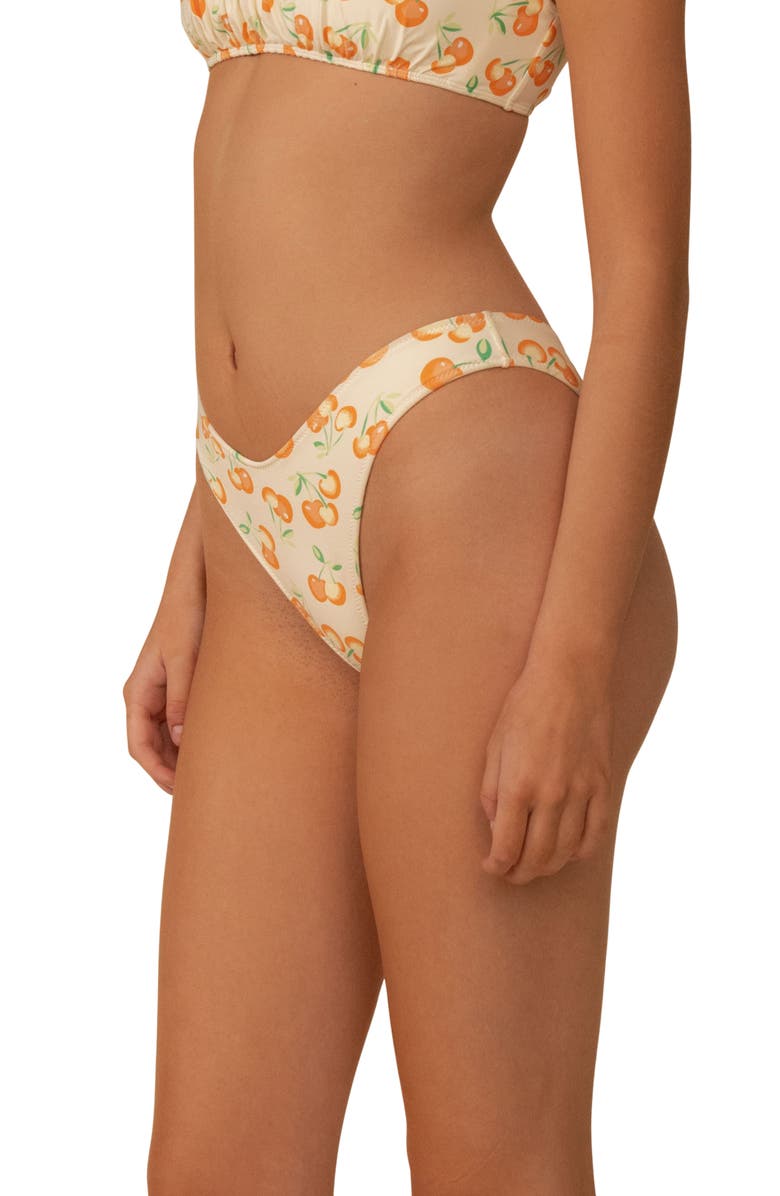 MONTCE Lulu Cherry Print High Leg Bikini Bottoms, Alternate, color, Cherry Sherbet