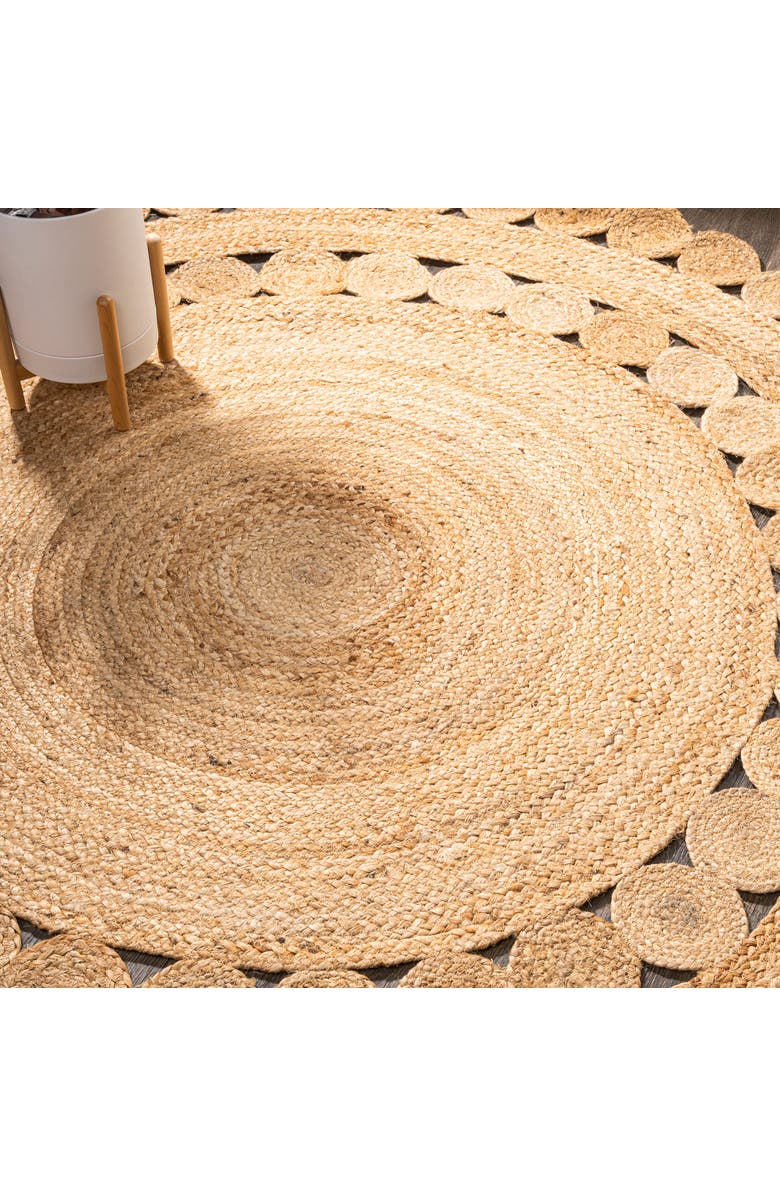JONATHAN Y Bodhi Round Natural Jute hippie Circle Natural Round Area Rug, Alternate, color, Natural