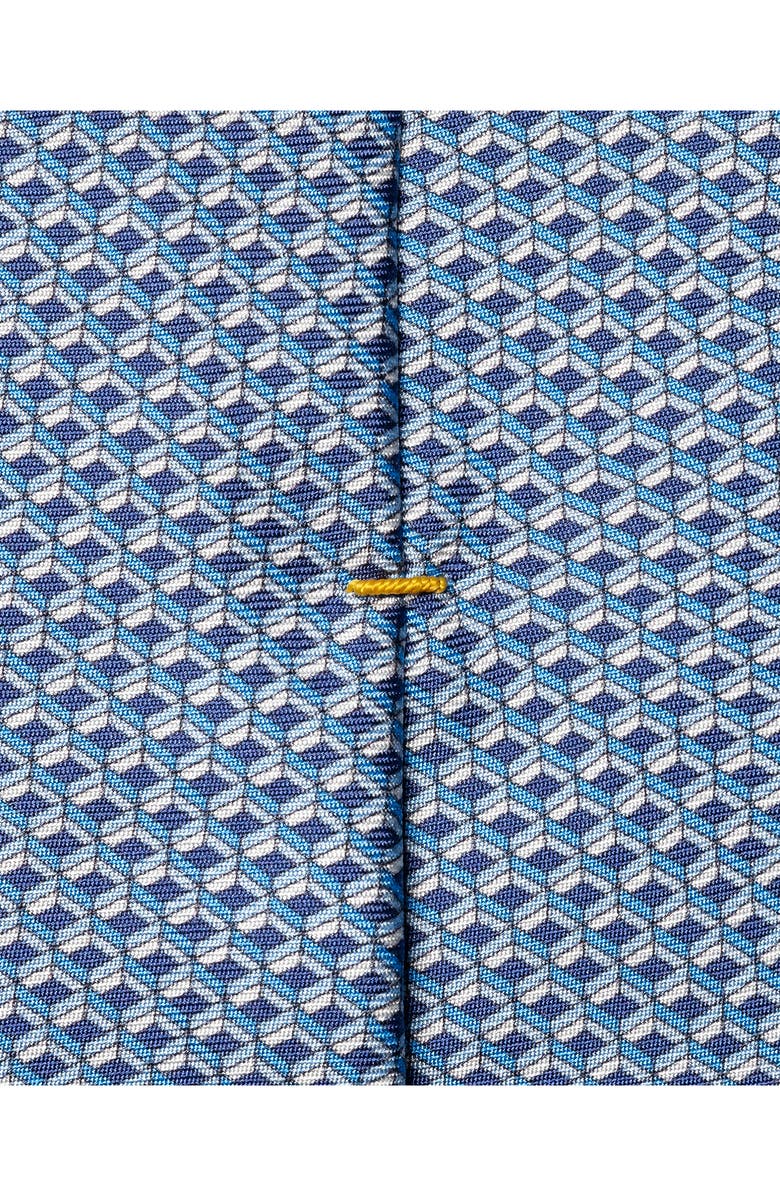 Eton Blue Geometric Print Silk Twill Tie, Alternate, color, Blue