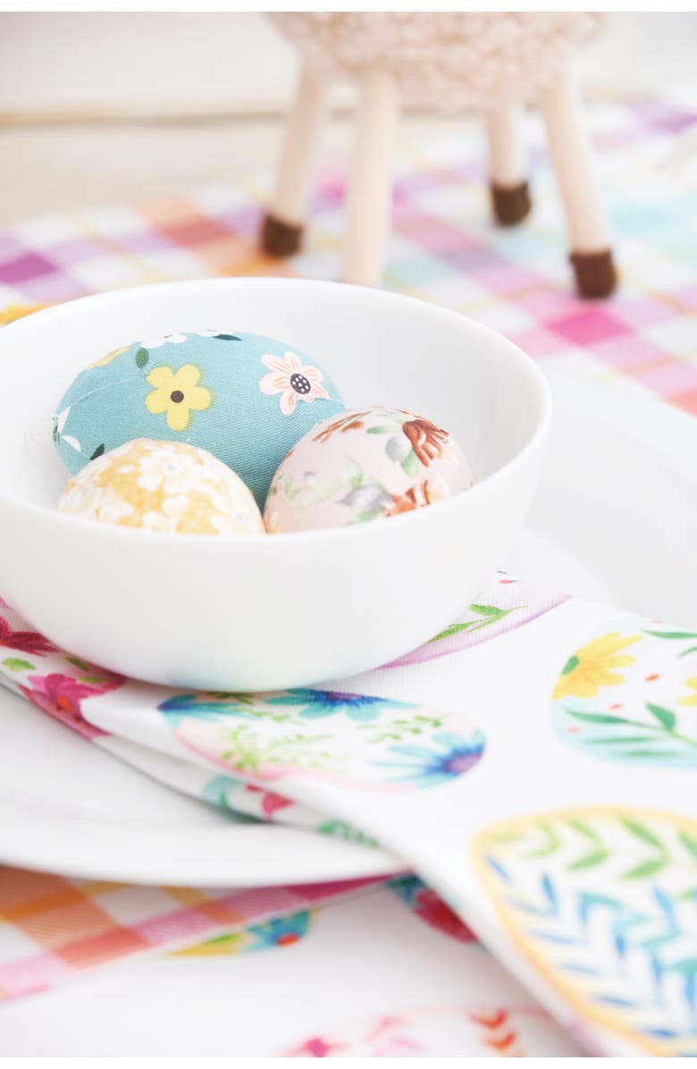 C&F Home Colorful Easter Egg Charm & Plaid Cloth Napkins Set of 6, Alternate, color, Green