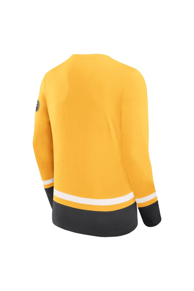 Men's Fanatics  Gold Boston Bruins Vintage High Point Long Sleeve T-Shirt, Alternate, color, Gold