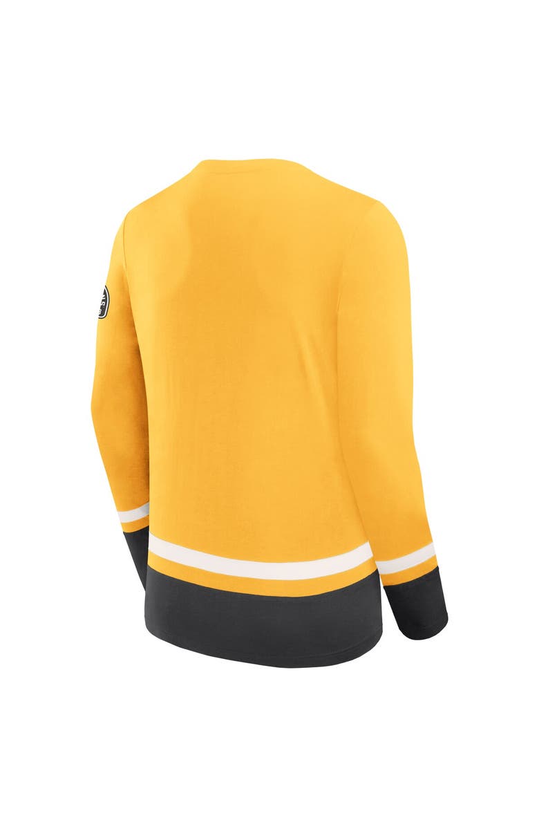 FANATICS Men's Fanatics  Gold Boston Bruins Vintage High Point Long Sleeve T-Shirt, Alternate, color, Gold