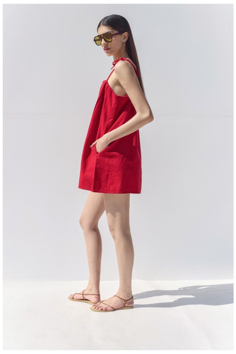 Terra Square Neck Mini Dress Cover-Up, Alternate, color, Red