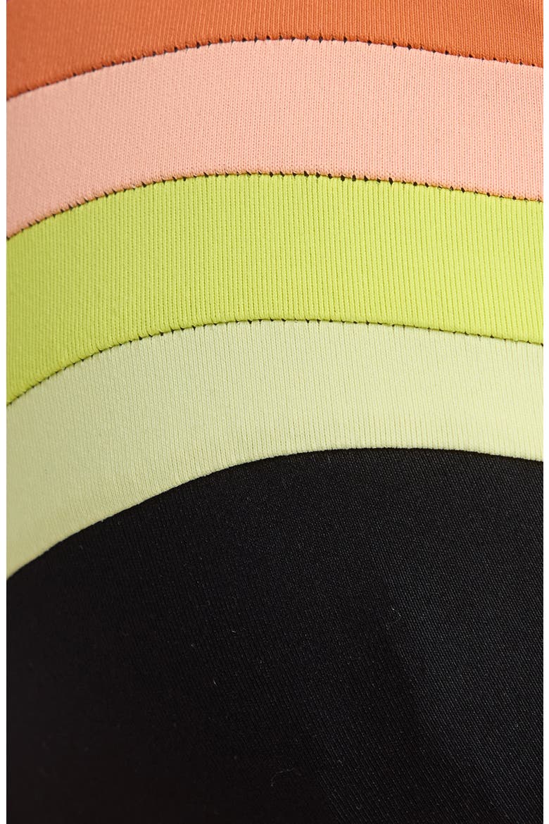 Surf Stripe Triangle Bikini Top, Alternate, color, BLACK