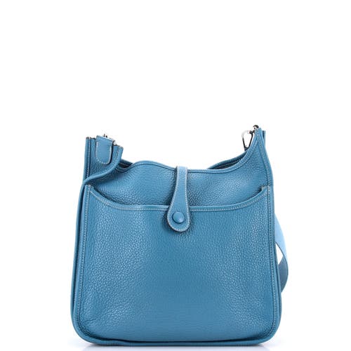 Pre-owned Hermes Hermes Evelyne Bag Gen Iii Clemence Pm In Blue