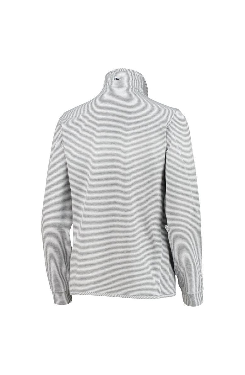 vineyard vines Women's Vineyard Vines White/Heather Gray Clemson Tigers Striped Shep Shirt Half-Zip Pullover Top, Alternate, color, 