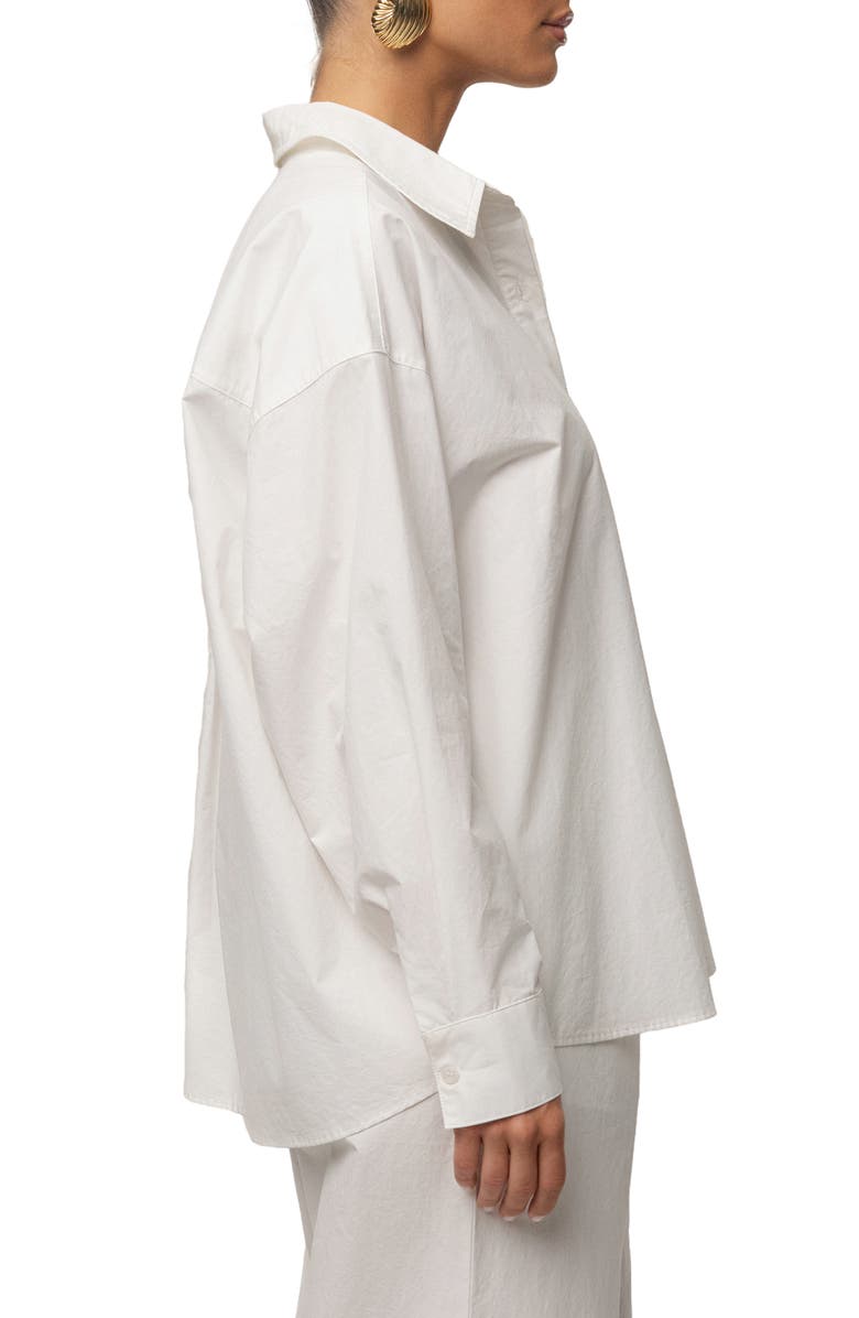 JLUXLABEL Leon Oversize Cotton Poplin Button-Up Shirt, Alternate, color, Ivory