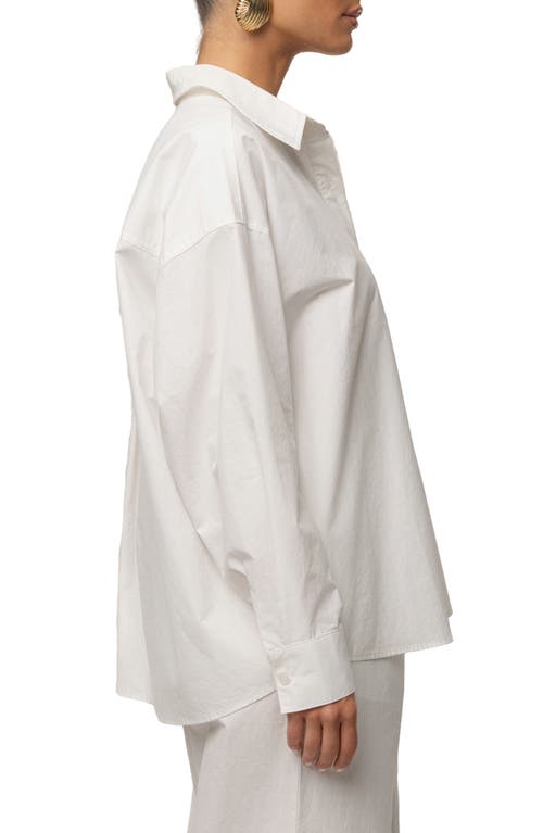 Jluxlabel Leon Oversize Cotton Poplin Button-up Shirt In White