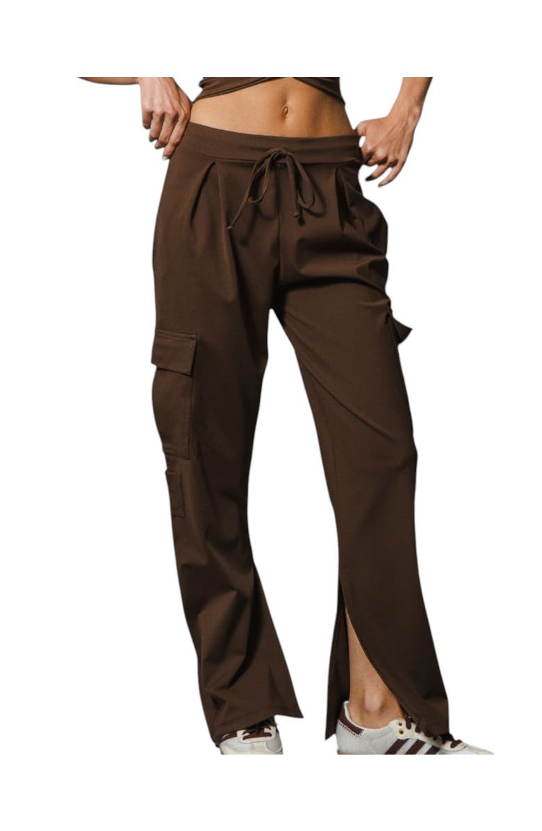 Port De Bras Slit Cargo Pant, Main, color, Dark Chocolate
