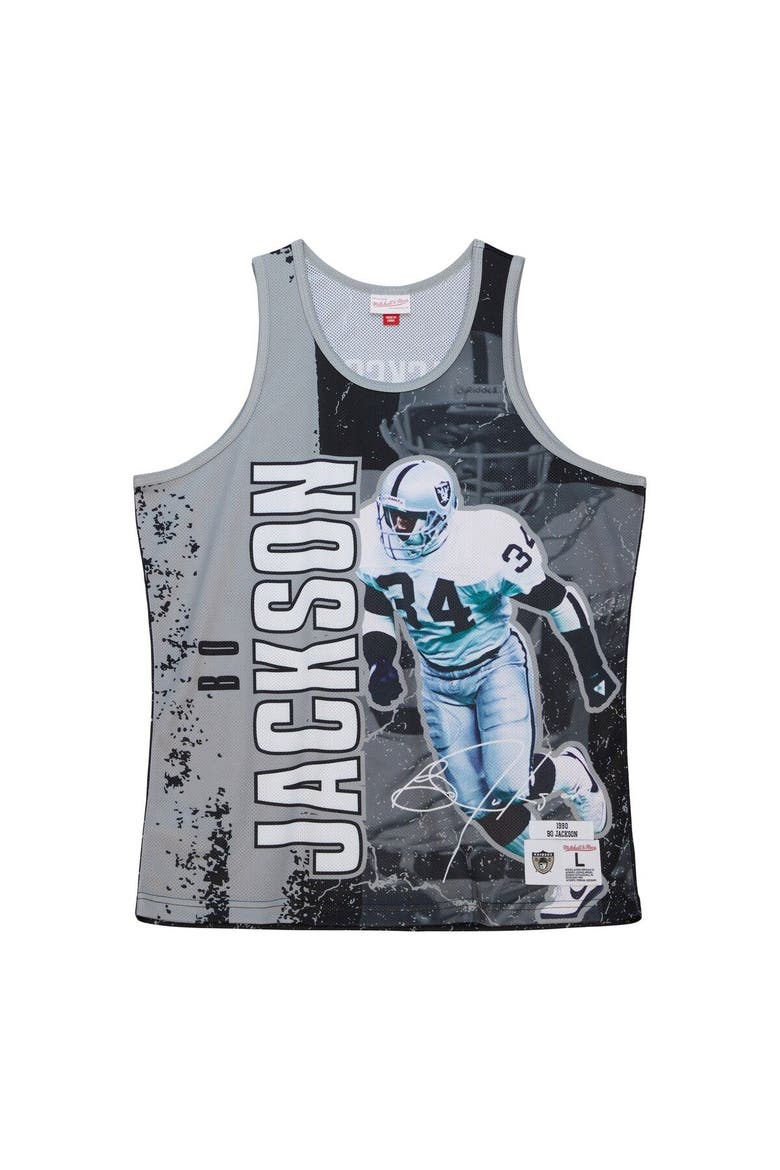 Men's Mitchell & Ness Bo Jackson Black Las Vegas Raiders 1990 Player Burst Tank Top, Alternate, color, Black