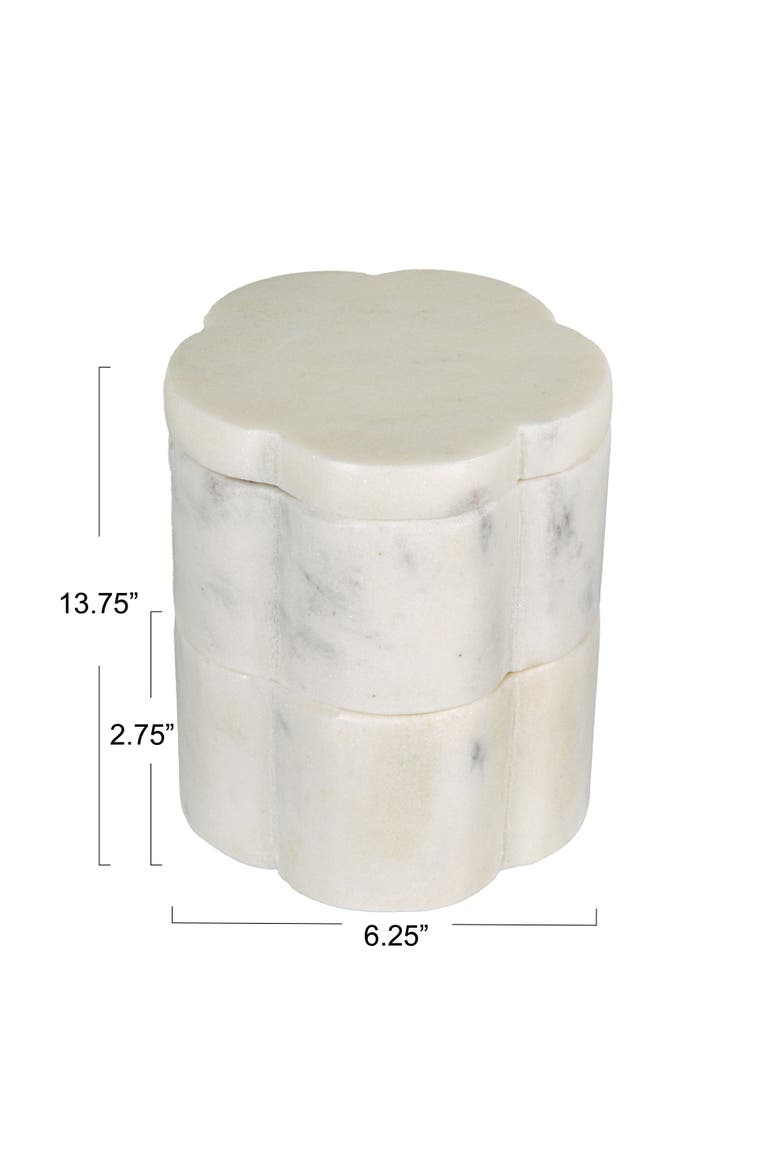 Elegant Marble Pinch Pot with Lid, Alternate, color, White