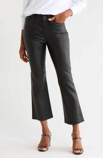 Farrah High Waist Crop Bootcut Leather Jeans